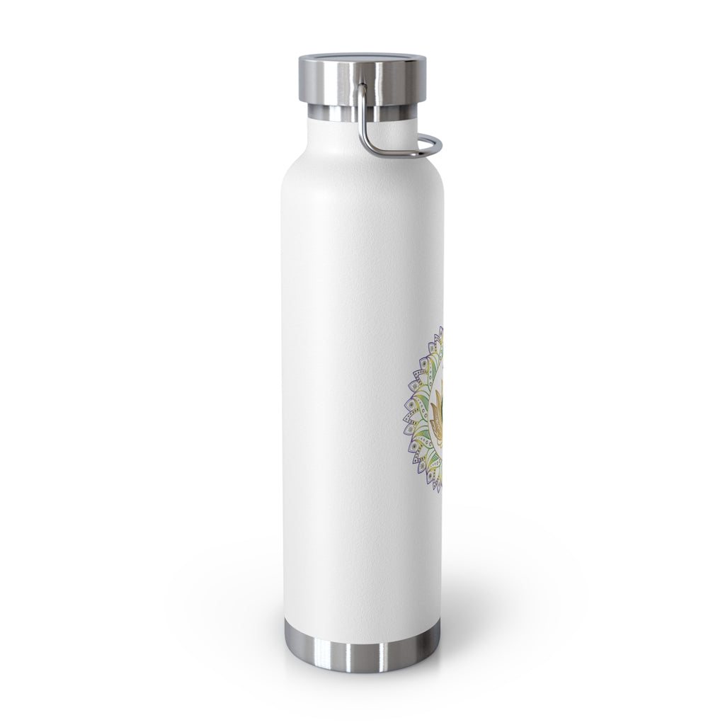 22oz Copper Vacuum Water Bottle — Healing Mandala Chakra Design