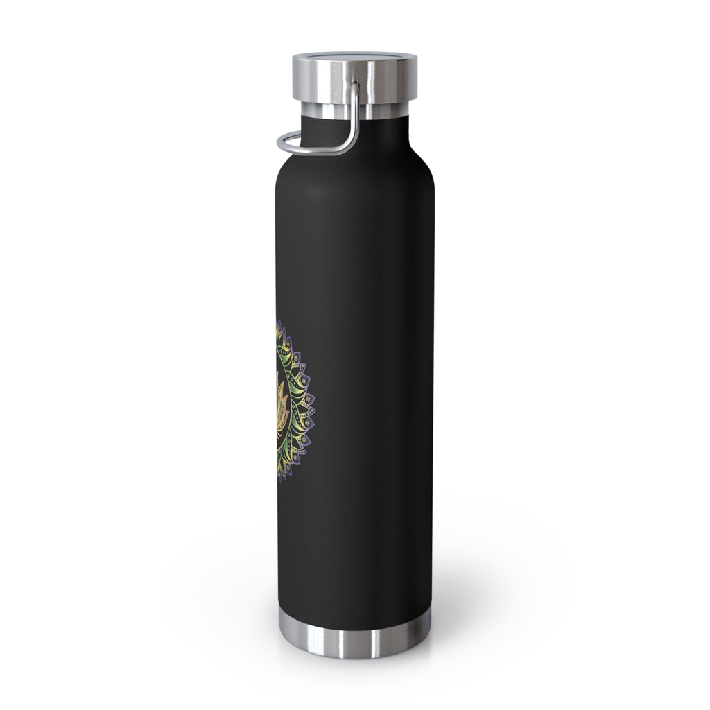 22oz Copper Vacuum Water Bottle — Healing Mandala Chakra Design