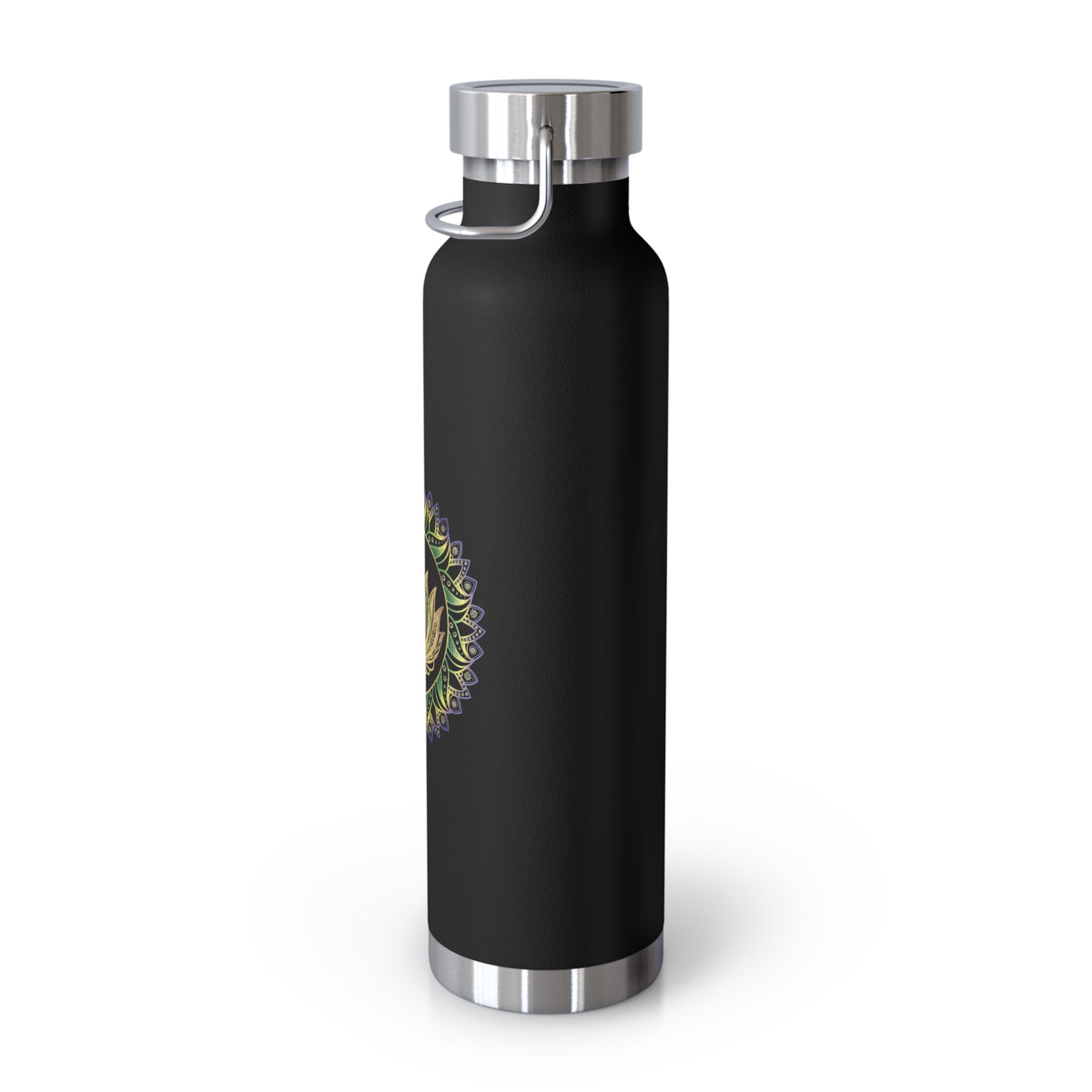 22oz Copper Vacuum Water Bottle — Healing Mandala Chakra Design