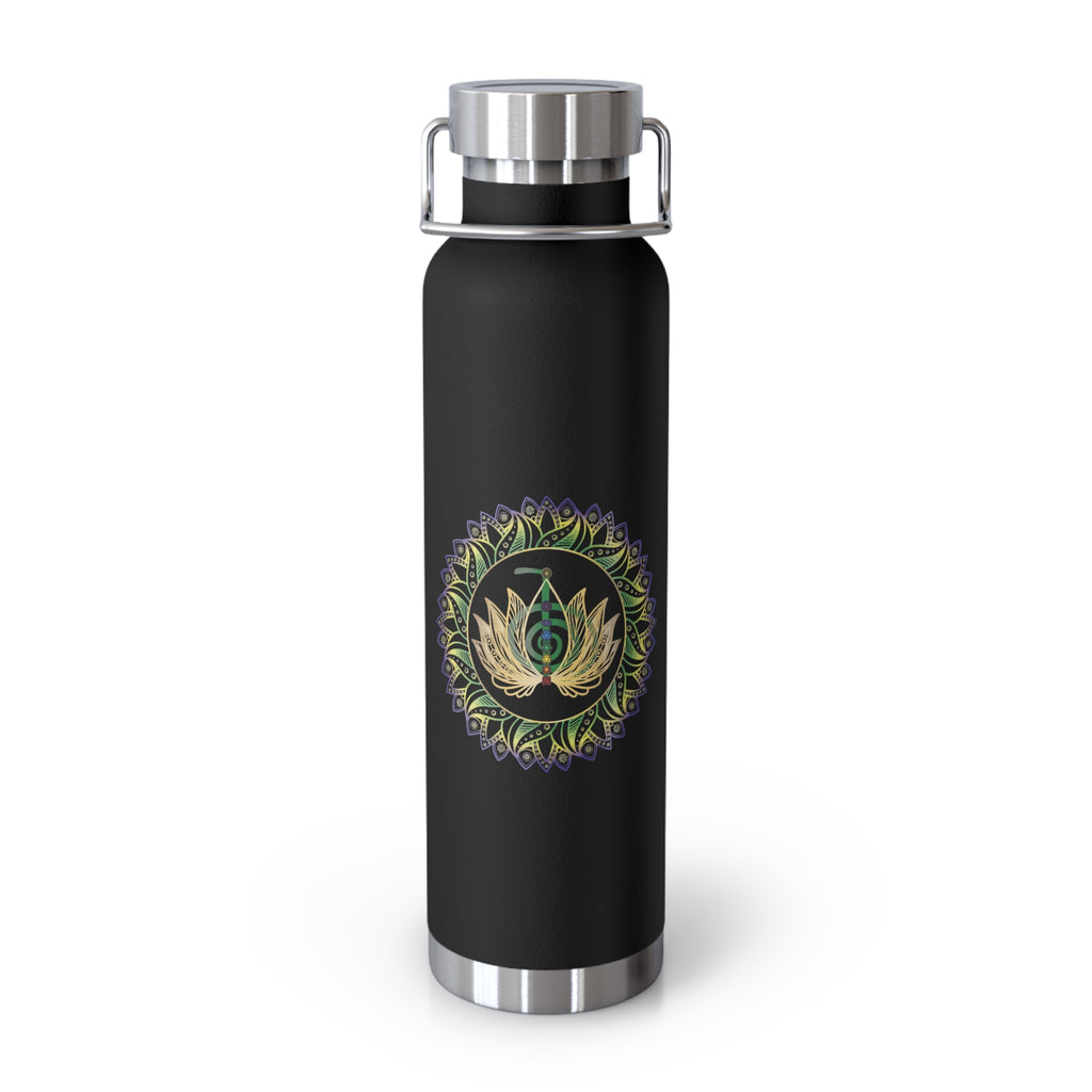22oz Copper Vacuum Water Bottle — Healing Mandala Chakra Design