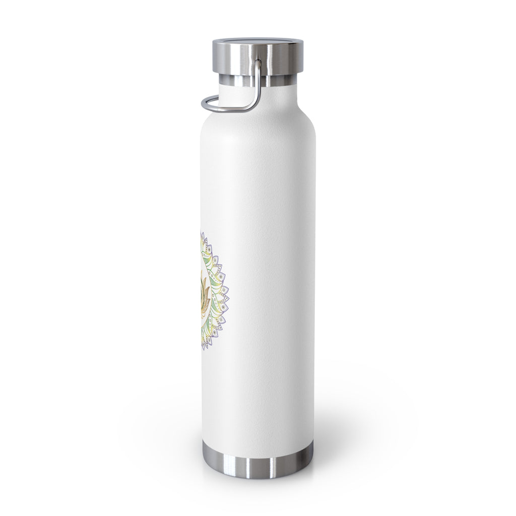 22oz Copper Vacuum Water Bottle — Healing Mandala Chakra Design
