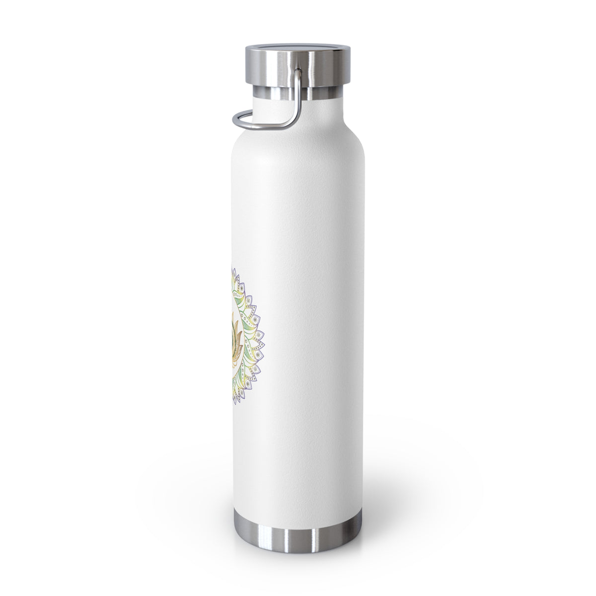 22oz Copper Vacuum Water Bottle — Healing Mandala Chakra Design
