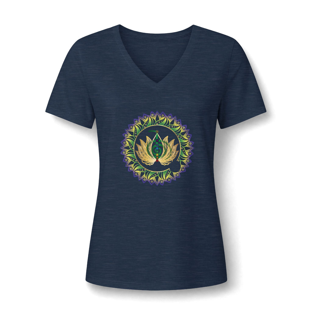 Women's Relaxed Heather CVC V-Neck Tee