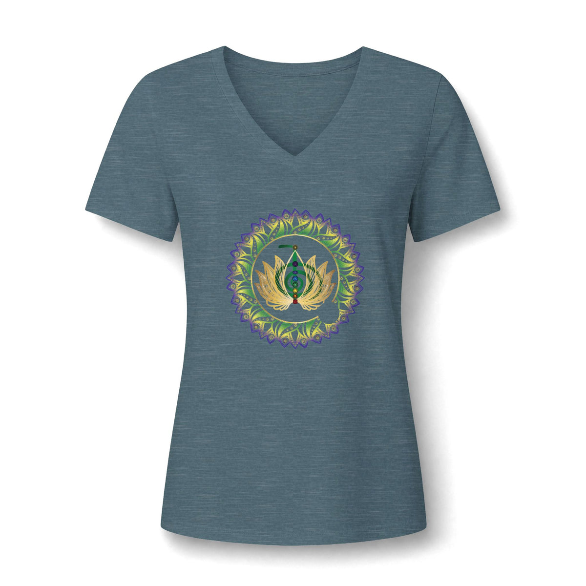 Women's Relaxed Heather CVC V-Neck Tee