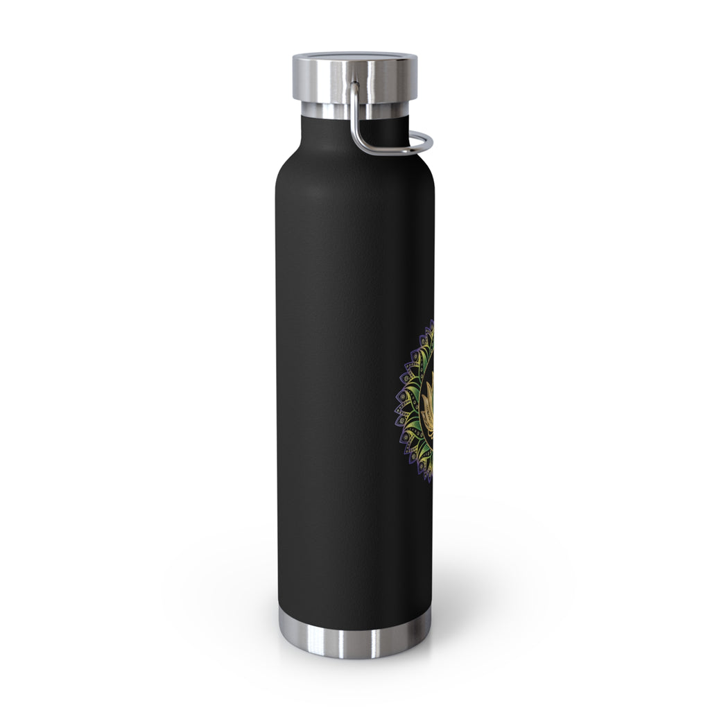 22oz Copper Vacuum Water Bottle — Healing Mandala Chakra Design