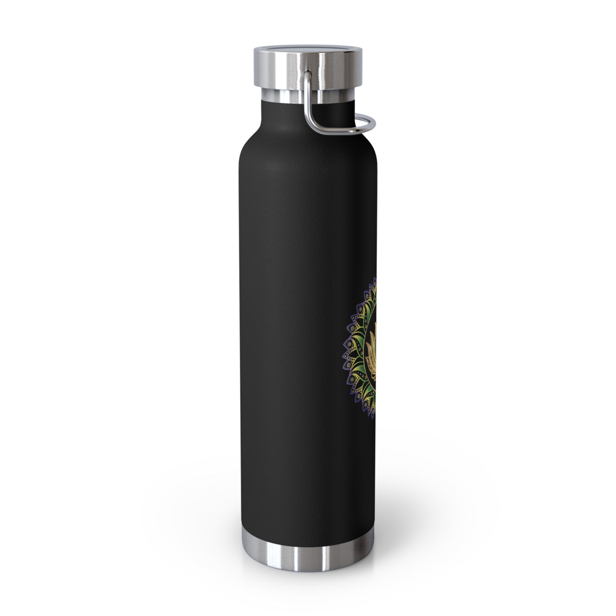 22oz Copper Vacuum Water Bottle — Healing Mandala Chakra Design